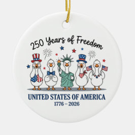 250th year of independence of USA, Patriotic goose Keramik Ornament
