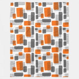 251215 - Orange und Grau Fleecedecke