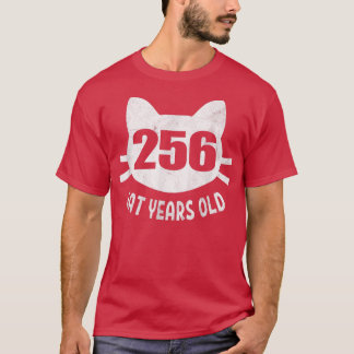 256 Cat Years Old 60th Birthday Gift For Cat Love T-Shirt