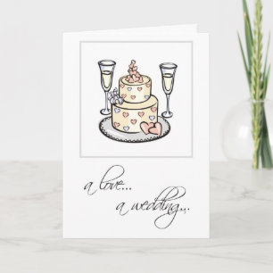 2598 Religious Cake Glasses Wedding Gratulation Karte