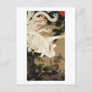 25. 老 白 鳳, 若 冲 Pine tree & Phoenix, Jakuchu Postkarte