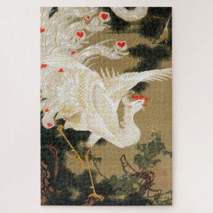 25. 老 白 鳳, 若 Pine tree und Phoenix, Jakuchu Ito松 Puzzle
