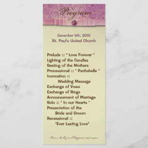 25 4x9 Hochzeitsprogramm Amethyst Jewel Embossed P Programm