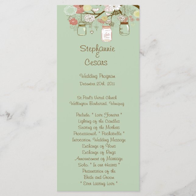 25 4x9 Hochzeitsprogramm Frühjahrsprogramm Blumenm Programm (Vorderseite)