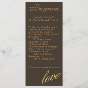 25 4x9 Hochzeitsprogramm Gold Foil Glitzer Liebe Programm