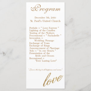 25 4x9 Hochzeitsprogramm Gold Foil Glitzer Liebe Programm