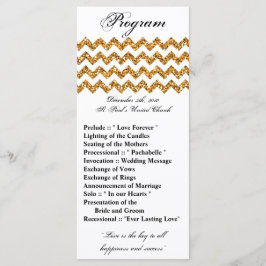 25 4x9 Hochzeitsprogramm Gold Glitzer Zickzack Zig Programm