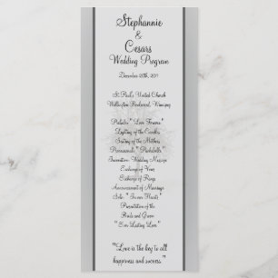 25 4x9 Hochzeitsprogramm Grau Winter Trees Snow Ba Programm