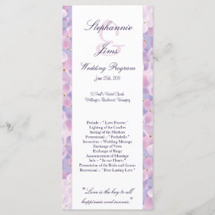 25 4x9 Hochzeitsprogramm Lila Hydrangea Programm
