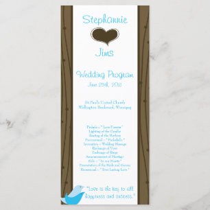 25 4x9 Hochzeitsprogramm Love Birds Programm