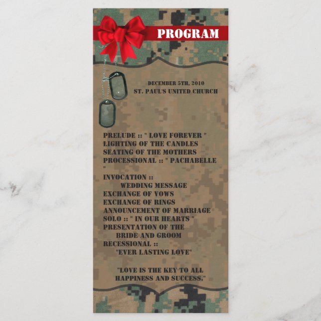 25 4x9 Hochzeitsprogramm Marine DIGITAL PRINT Unif Programm (Vorderseite)