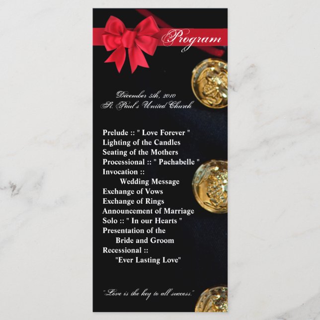 25 4x9 Hochzeitsprogramm Marine Dress Blues Unifor Programm (Vorderseite)