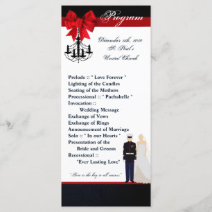 25 4x9 Hochzeitsprogramm Marine Uniform Groom Brid Programm