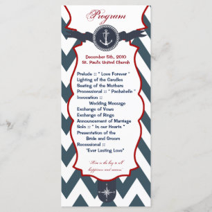 25 4x9 Hochzeitsprogramm Nautical Anchor Compass O Programm