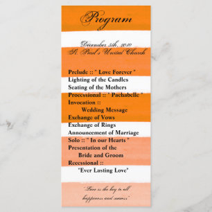 25 4x9 Hochzeitsprogramm Ombre Stripe Orane Line F Programm
