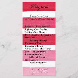 25 4x9 Hochzeitsprogramm Ombre Stripe Pink Line Fa Programm