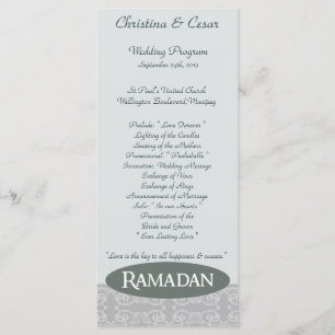 25 4x9 Hochzeitsprogramm Soft Blue Islamic Ramadan Programm