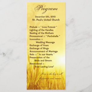 25 4x9 Hochzeitsprogramm Sonnenaufgang Weizenland  Programm