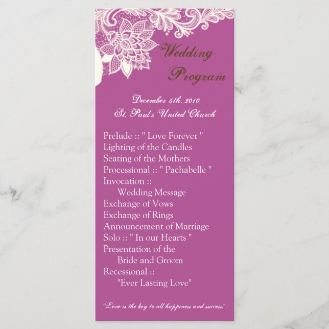 25 4x9 Hochzeitsprogramm Vintage viktorianische Sp Programm (Vorderseite)