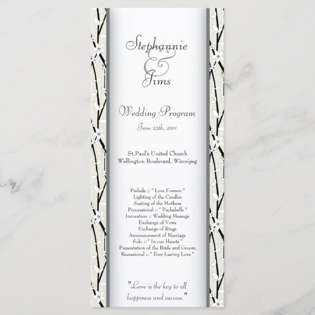 25 4x9 Hochzeitsprogramm Winterblossom Programm (Vorderseite)