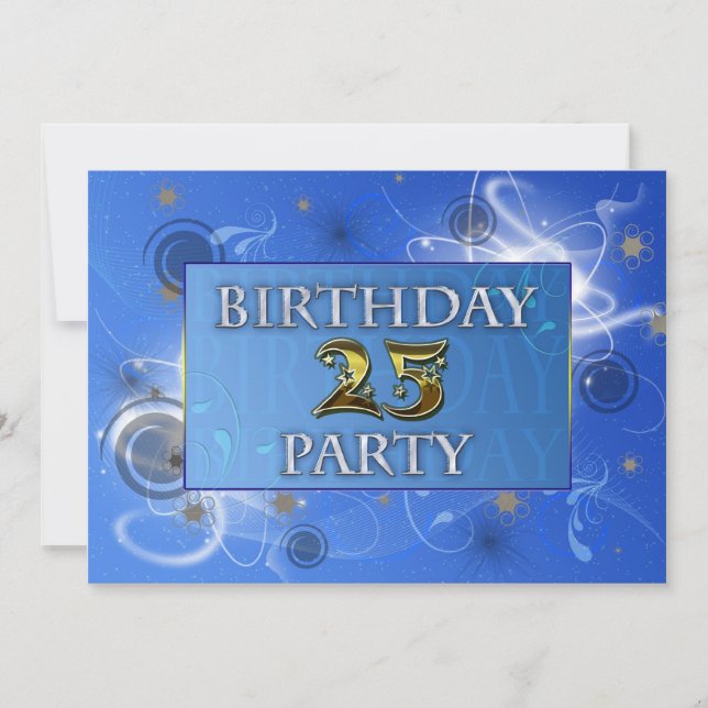 25. Abstraktes Licht Einladung Geburtstag Party (Vorderseite)