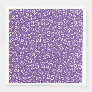 25. Age Random Number Pattern Lila/weiß Serviette