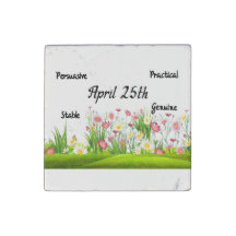 25. April Geburtstag Persönlichkeit Marble Magnet