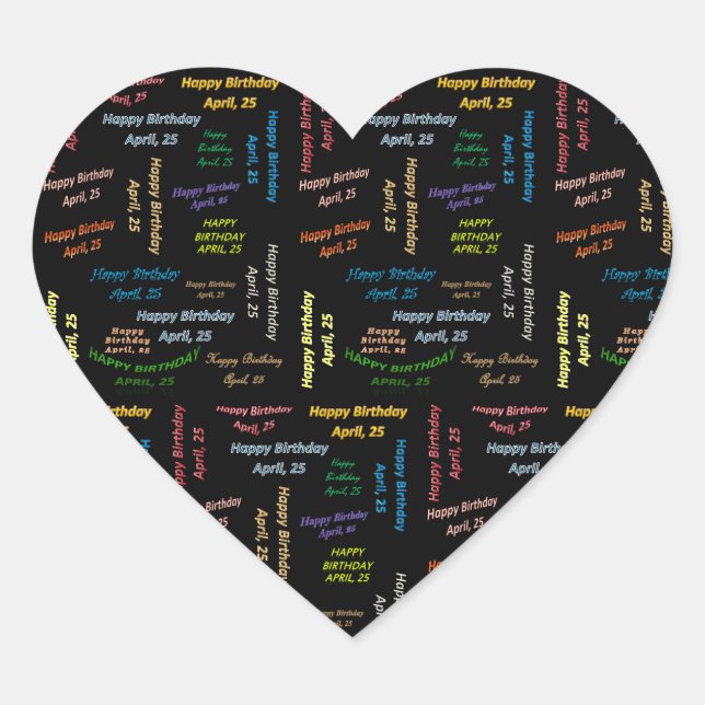 25. April Herz-Aufkleber (Vorderseite)