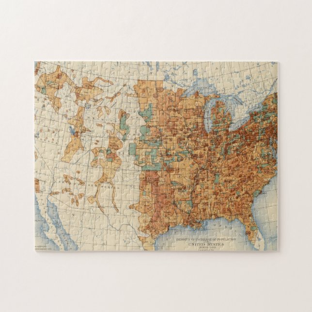 25 Bevölkerungsdichte, USA, 18901900 Puzzle (Horizontal)
