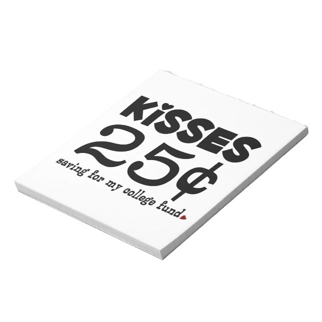 25 Cents Kisses Notizblock (Rotiert)