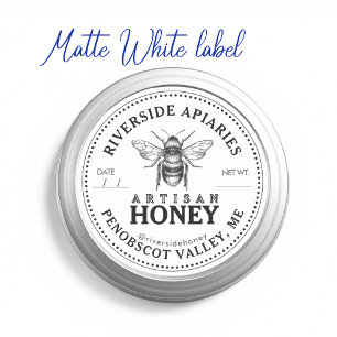 25 Custom Mason Jar Honey Labels 2,25" mit Biene