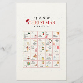 25 Days of Christmas Bucket List Art Briefpapier