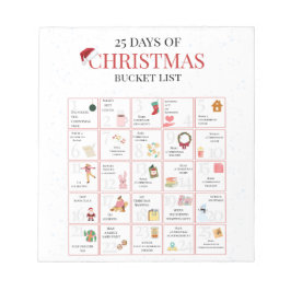 25 Days of Christmas Bucket List Art Notizblock