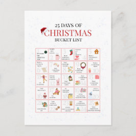 25 Days of Christmas Bucket List Art Postkarte
