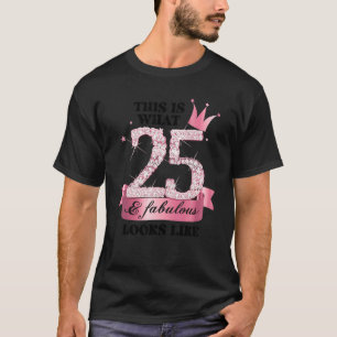 25 & Fabulous I Pink White Party Gruppe Candid Fot T-Shirt