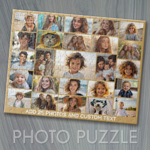 25 Foto-Collage - Benutzerdefinierter Text - Champ Puzzle