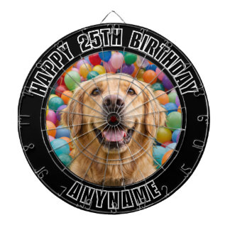 25. GEBURTSTAG Ballons Hintergrund CUSTOM HUND FOT Dartscheibe