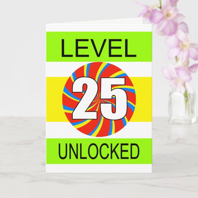 25. Geburtstag Computer Gamer Karte (Orchidee)