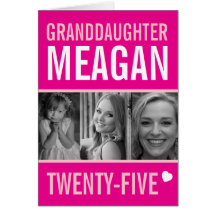 25. Geburtstag drei Fotos rosa Enkelin