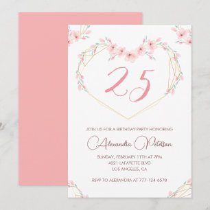 25. Geburtstag Einladungen Boho Floral Elegant