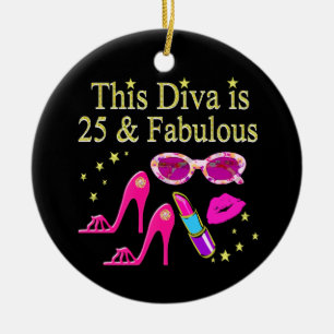 25. GEBURTSTAG FABULOUS DIVA DESIGN KERAMIKORNAMENT