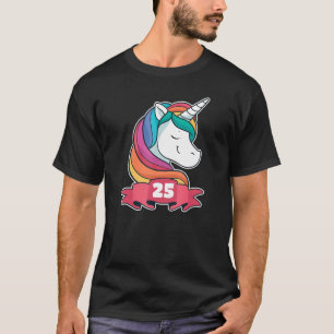 25. Geburtstag für Mädchen Thema Unicorn Girl T-Shirt