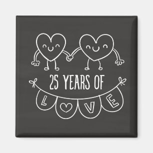 25. Geburtstag Geschenk Chalk Herzen Magnet