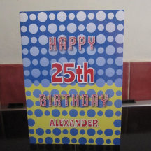 25. Geburtstag hinzufügen Namenskurven Muster Kart