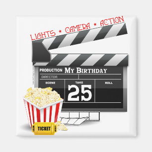 25. Geburtstag Hollywood Movie Party Magnet
