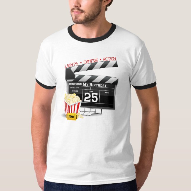 25. Geburtstag Hollywood Movie Party T-Shirt (Vorderseite)