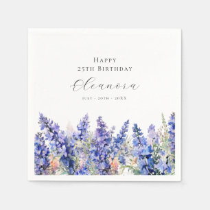 25. Geburtstag Juli Geburtstag Blume Larkspur Cust Serviette