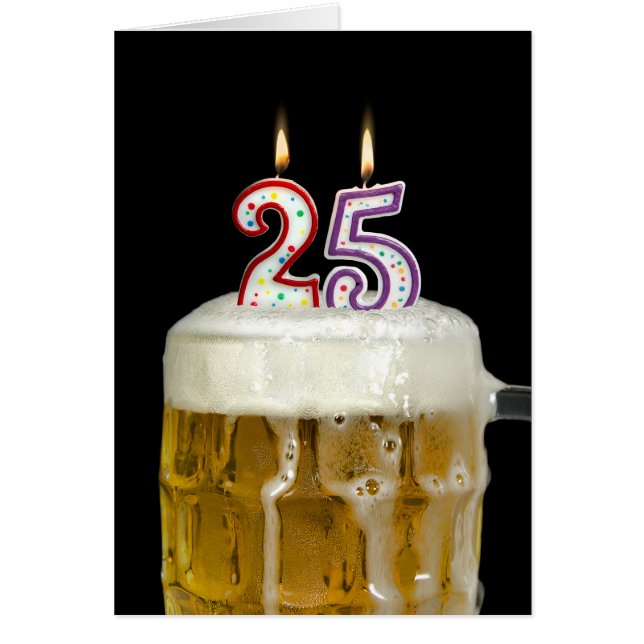 25. Geburtstag Kerzen in Bier (Vorne)