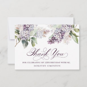 25. Geburtstag Lila Lilac Frühjahr Blume Dankeskarte