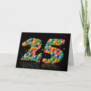 25. Geburtstag mit den Zahlen gebildet von den Karte